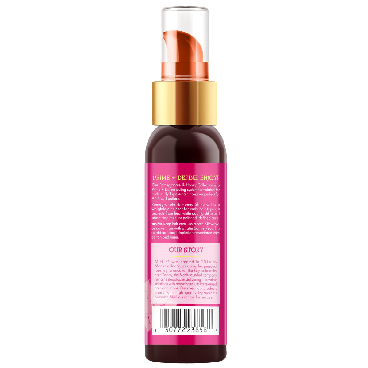 Mielle Organics bottle on bathroom vanity suggesting daily styling ritual