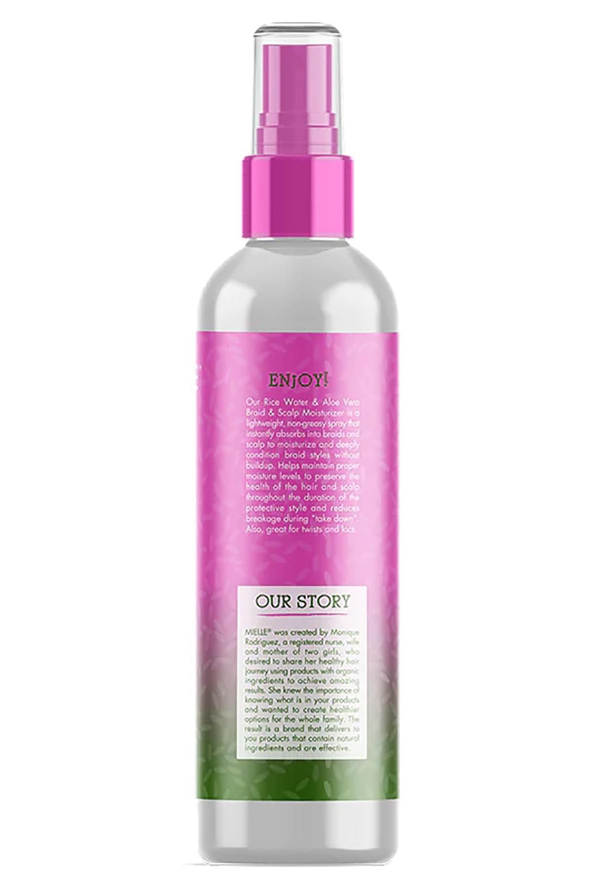 Mielle Organics in use on braided hair demonstrating scalp soothing benefit
