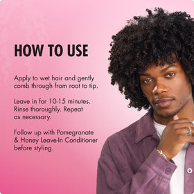 Mielle Organics pomegranate seed oil ingredient focus showing nourishment
