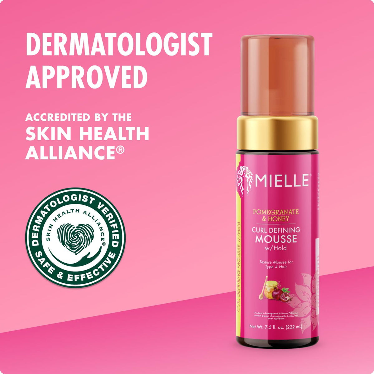 Mielle Organics pump dispensing mousse for easy controlled application