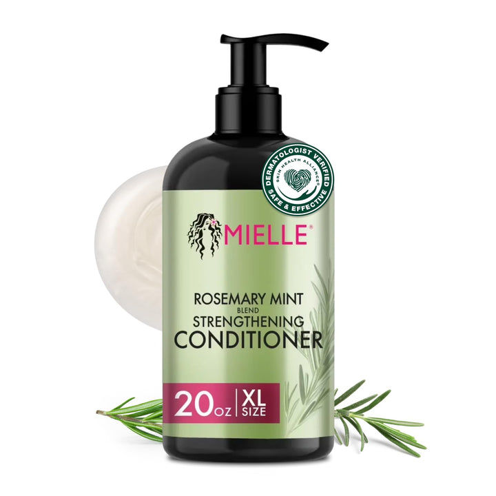 Mielle Organics front bottle view showing product and strengthening benefit
