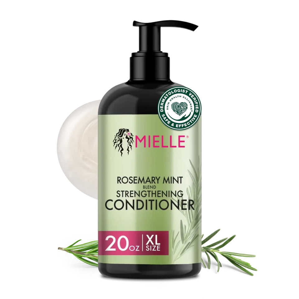 Mielle Organics front bottle view showing product and strengthening benefit