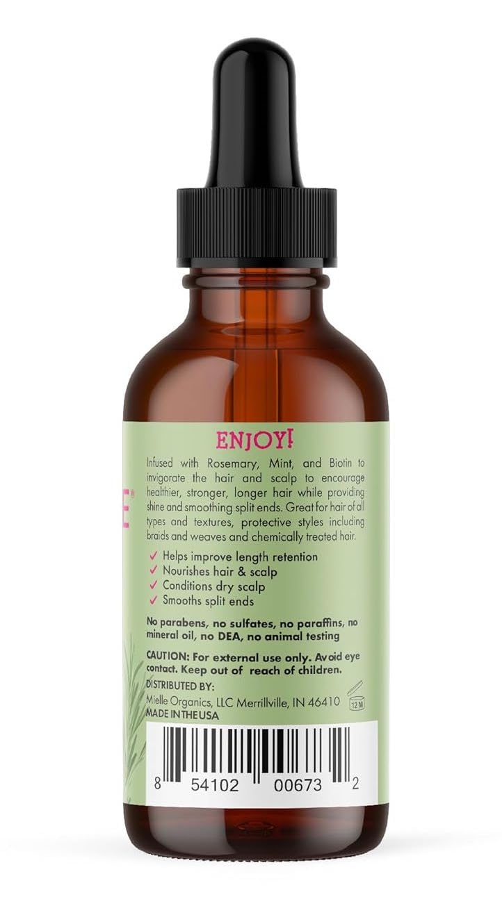 Mielle Organics bottle on bathroom counter suggesting easy daily routine integration