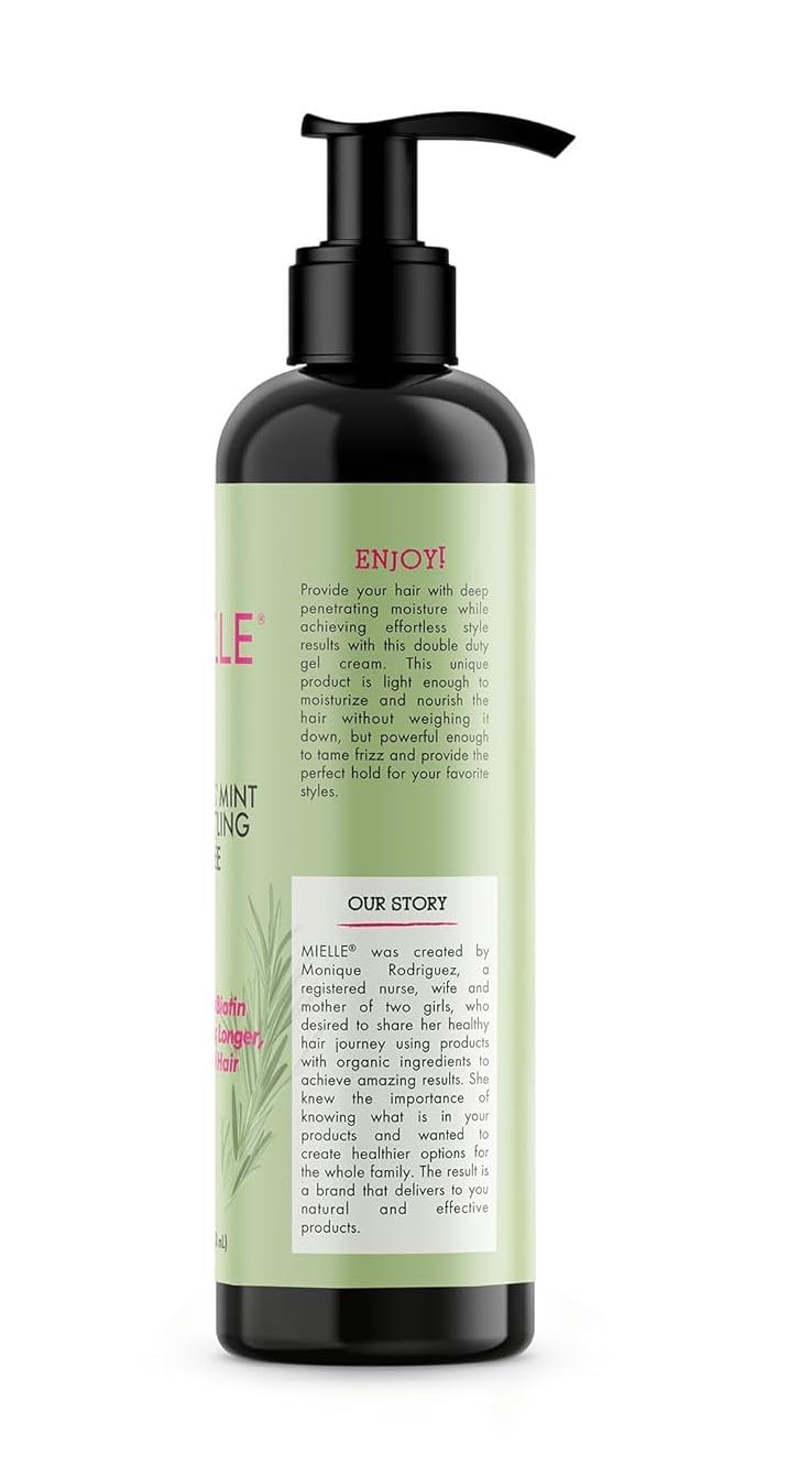 Mielle Organics jar on bathroom shelf in lifestyle setting showing daily use benefit