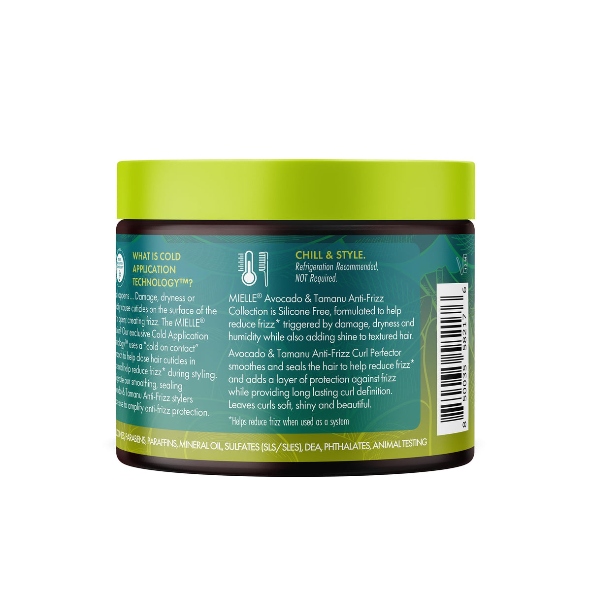 Mielle Organics scoop on finger showing creamy slip for easier detangling