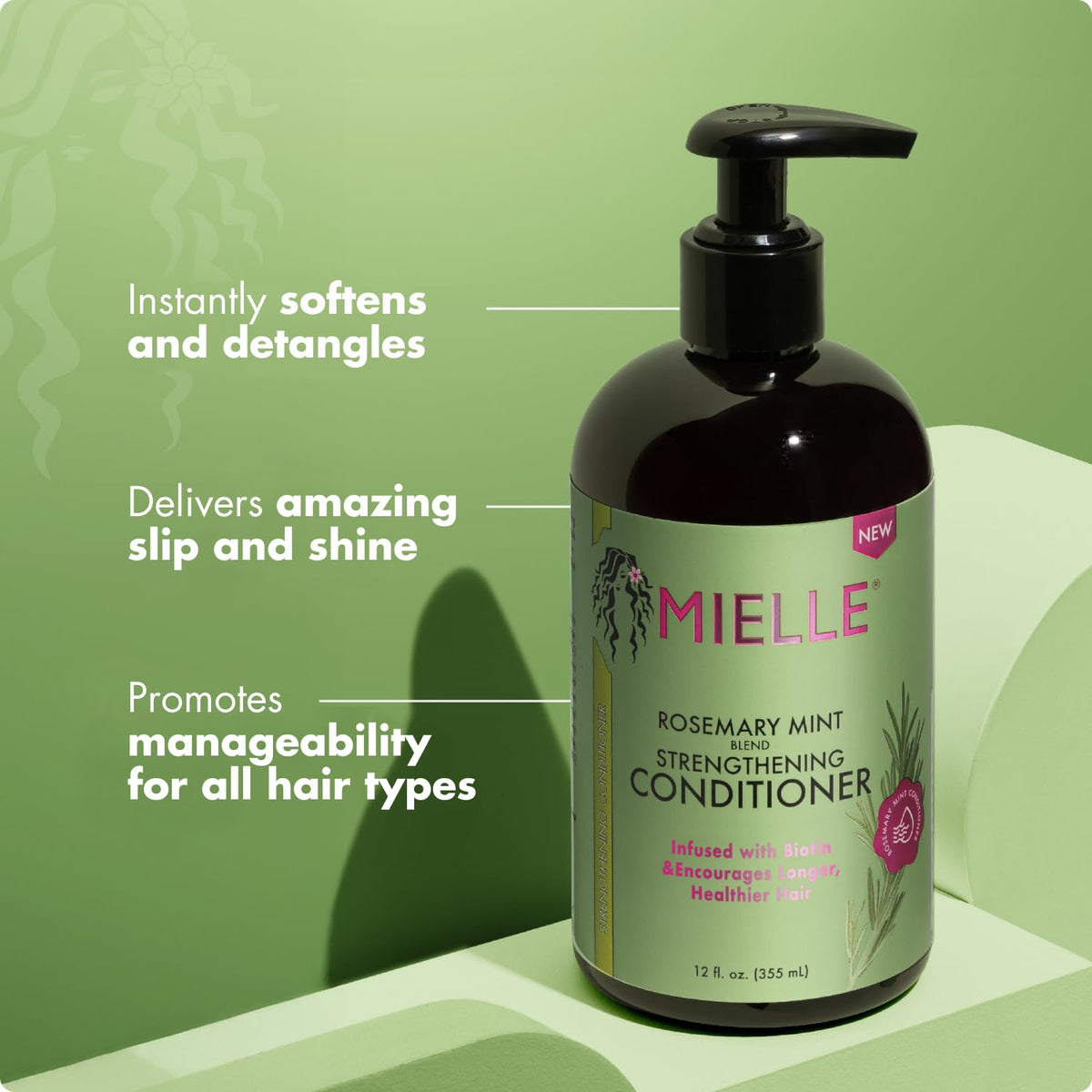 Mielle Organics creamy conditioner texture close-up for smooth detangling benefit