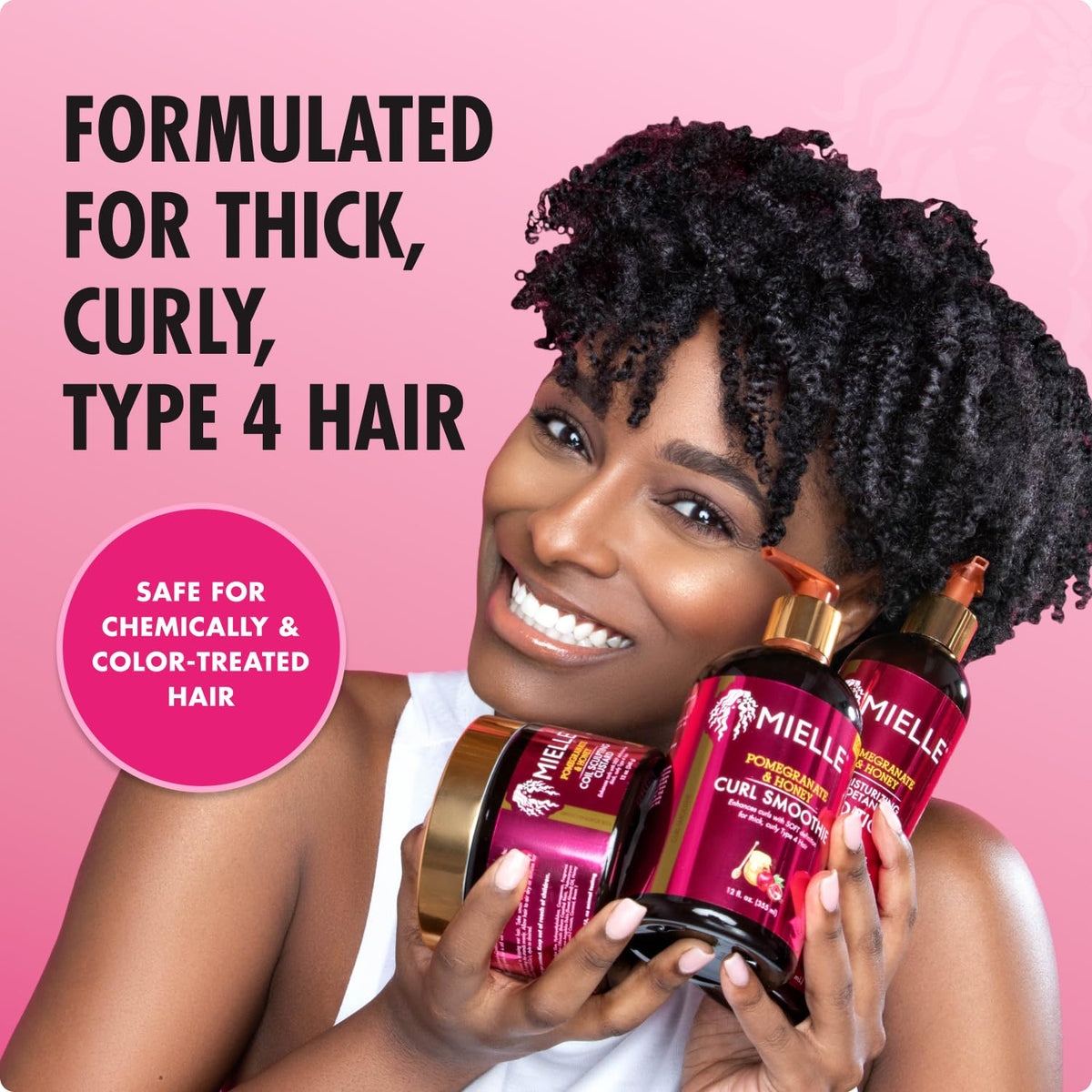 Mielle Organics back label with directions and ingredient highlights for clarity
