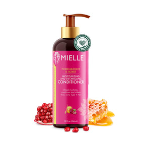 Mielle Organics front packaging showing 32 oz bottle and branding benefits
