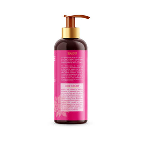 Mielle Organics bottle next to a ruler showing 32 ounce size for scale