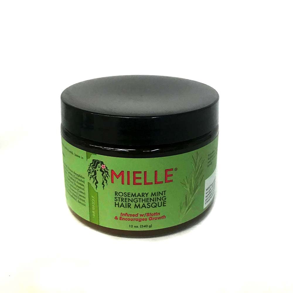 Mielle Organics masque open jar showing creamy texture for deep hydration and restored softness