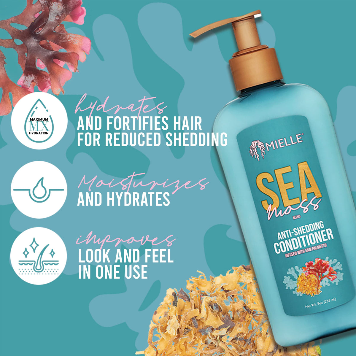 Mielle Organics close-up conditioner texture illustrating creamy hydration