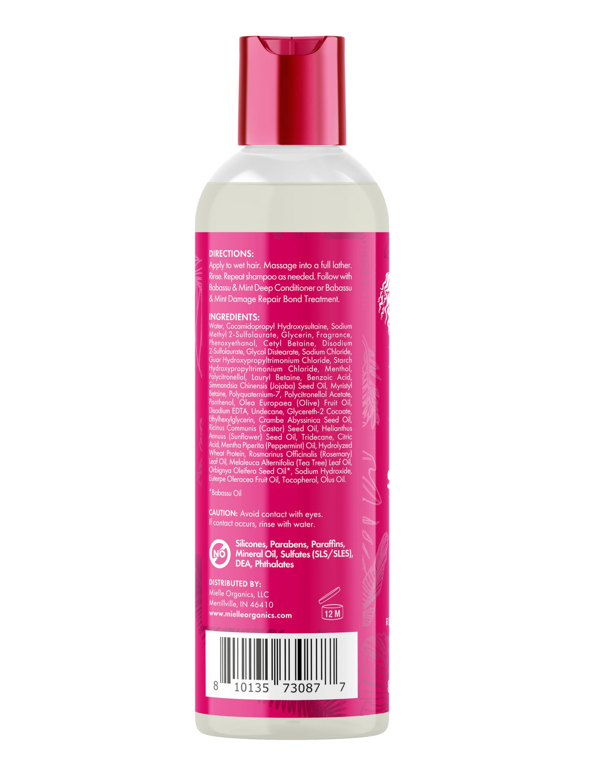 Mielle Organics 8 fl oz bottle next to ruler showing actual product size