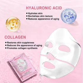 Mifeloy mask texture detail highlighting hydrogel surface and cooling feel benefits