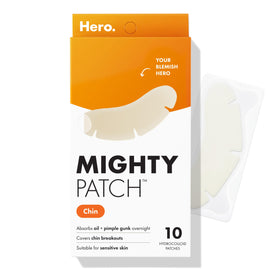 Mighty Patch chin front packaging showing XL contoured patches for full-chin coverage