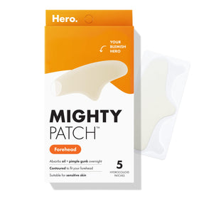 Mighty Patch forehead patch front packaging showing product and benefits