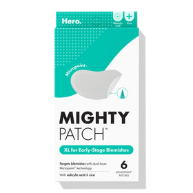 Mighty Patch front packaging showing six sealed peel sheets and product name for easy identification