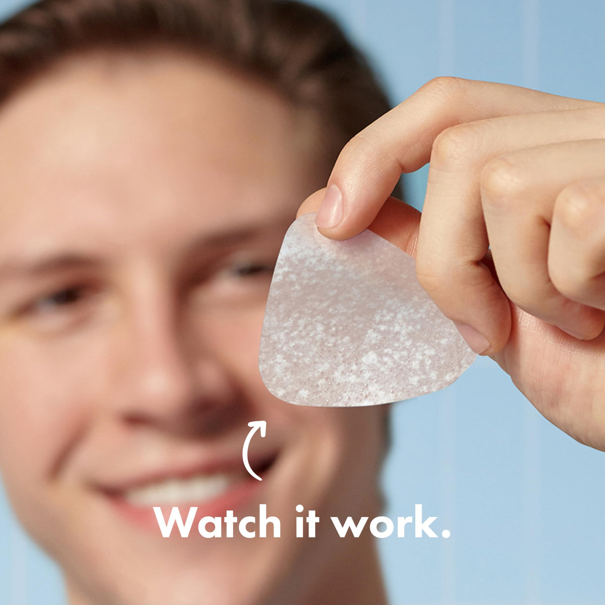 Mighty Patch applied to nose demonstrating targeted coverage and discreet wear