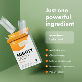 Mighty Patch perforated sheet with easy-peel detail for hygienic removal