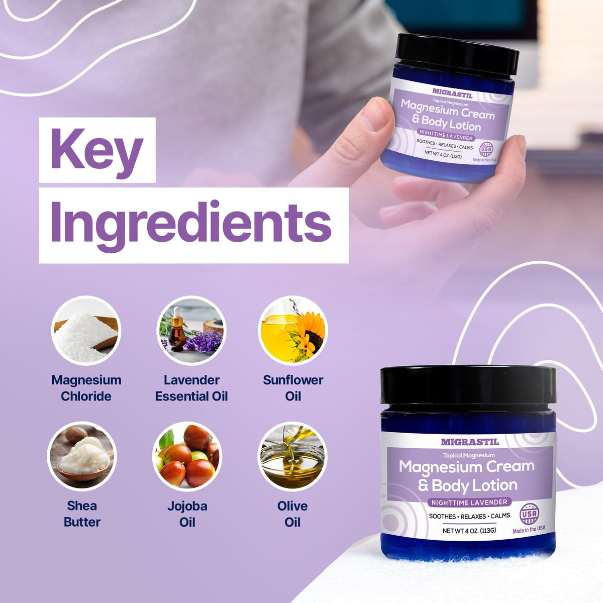 MIGRASTIL label close-up showing magnesium content and ingredient clarity