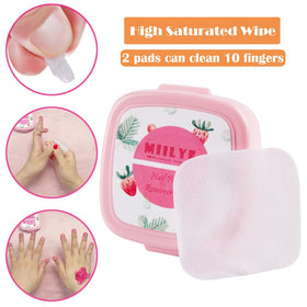 MIILYE wipe in hand removing polish quickly for fast on-the-go touchups