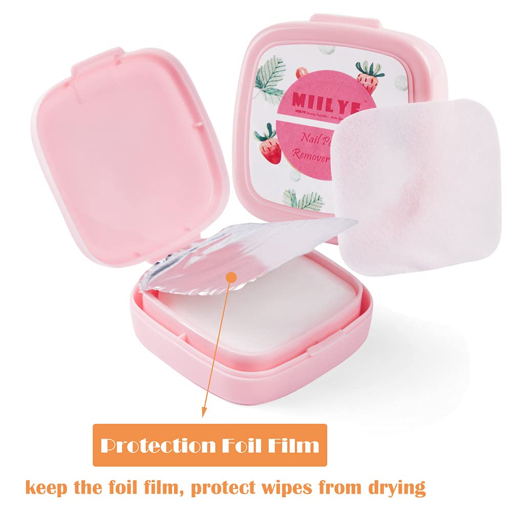 MIILYE wipe wiping nail polish away illustrating effective instant removal