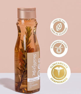 Milagros label and ingredients close-up highlighting natural extracts