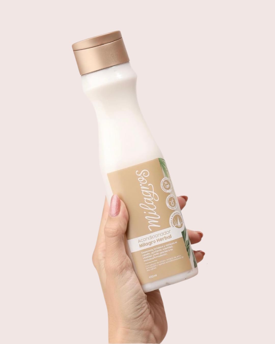 Milagros conditioner cream texture demonstrating smooth conditioning effect