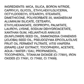 Milani label close-up showing talc-free, vegan and made-in-Italy claims