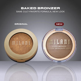Milani application on cheek with brush demonstrating buildable warmth and seamless blend