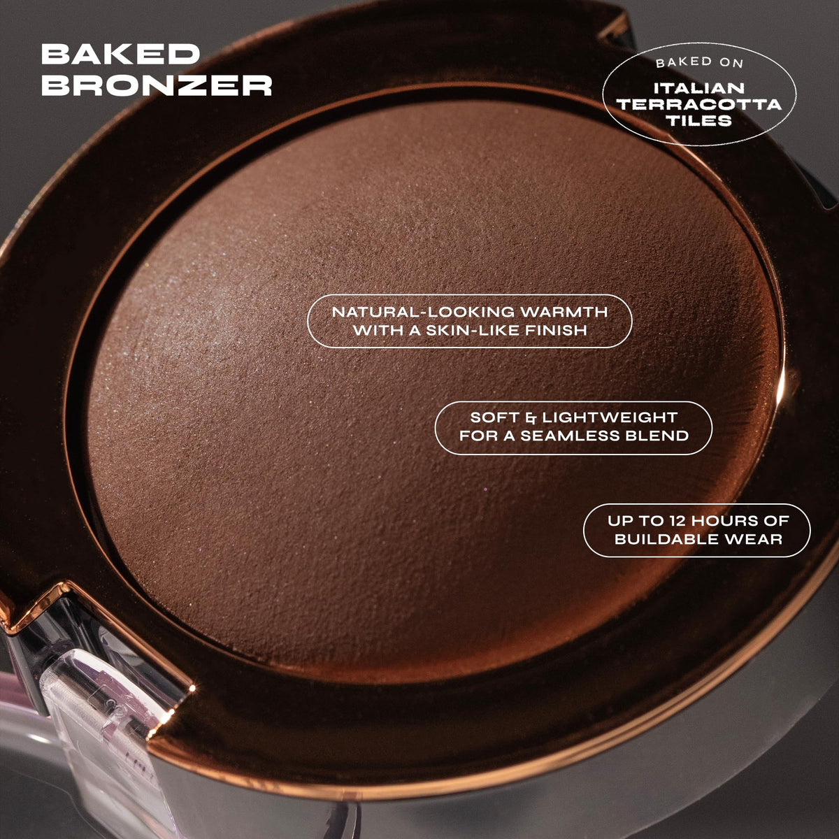 Milani bronzer tucked in beach bag suggesting vacation-ready glow and convenience