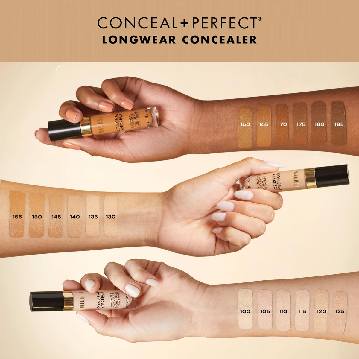Milani before-and-after under-eye comparison showing concealment of dark circles and natural look