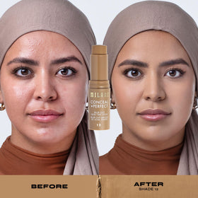 Milani blending with sponge on hand showing buildable coverage and natural finish benefit