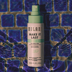Milani bottle on vanity illustrating daily routine and easy access