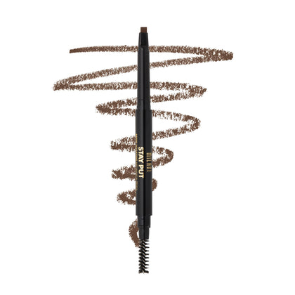 Milani pencil front view showing product packaging and easy handheld design benefit