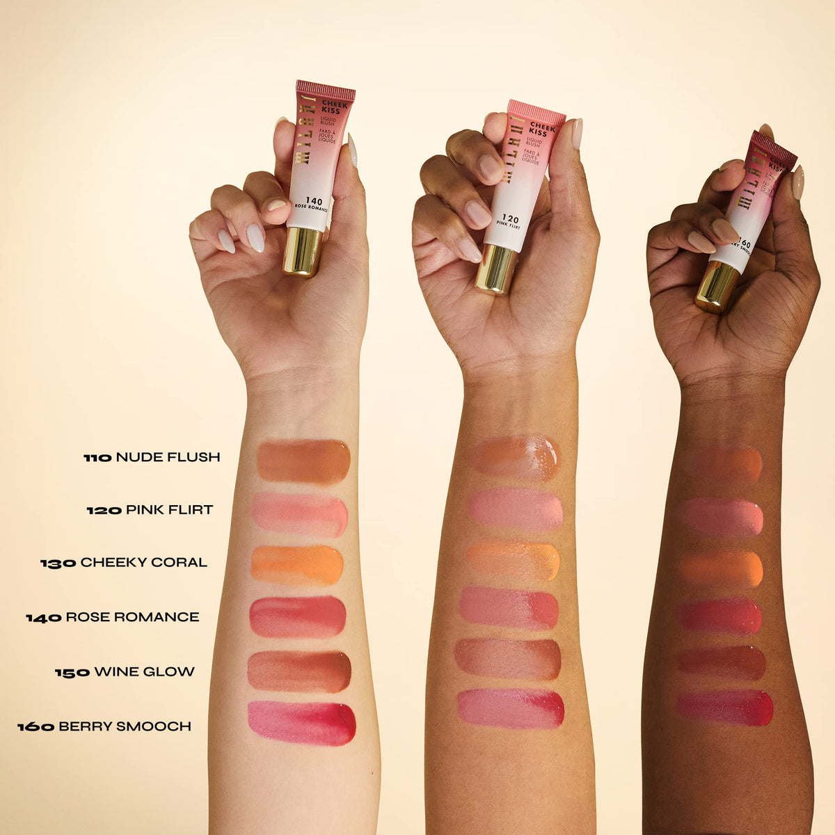 Milani applied with fingers illustrating quick, blendable application advantage