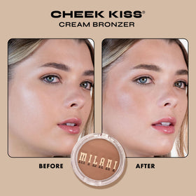 Milani cream bronzer texture swipe showing smooth, blendable formula and soft matte finish