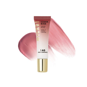 Milani Cheek Kiss front packaging showing shade Rose Romance and product benefit