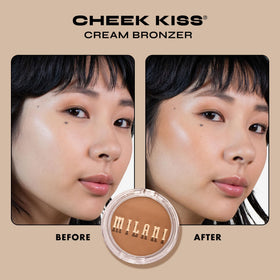Milani Cheek Kiss cream bronzer texture close-up, creamy blendability visible for easy application