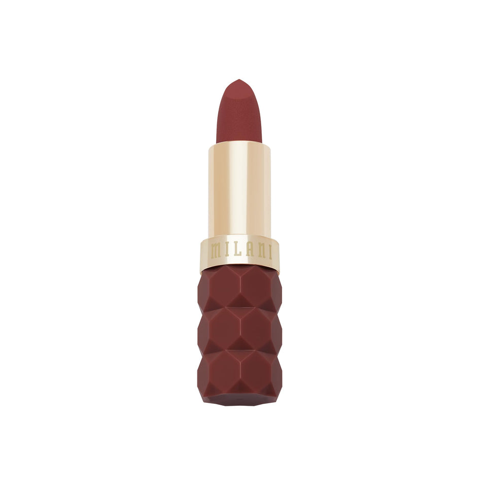 Milani Color Fetish Matte front view showing elegant tube and shade 440 Passion benefit: easy identification