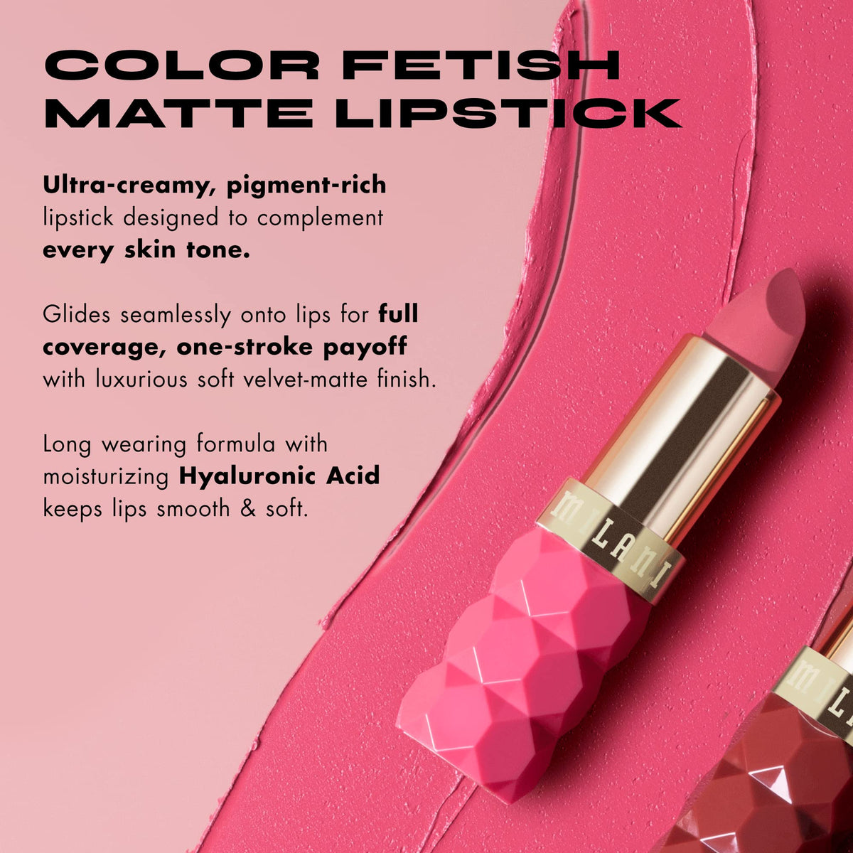 Milani swatch of 460 Sensual on arm showing true color payoff benefit