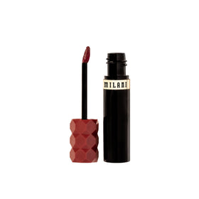 Milani on lips close-up displaying comfortable longwear color