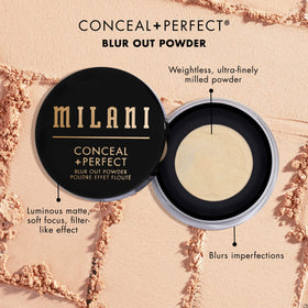 Milani compact open showing pan and netting for neat application benefit