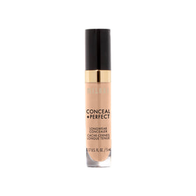 Milani concealer label close-up highlighting hyaluronic acid and vitamin E benefits