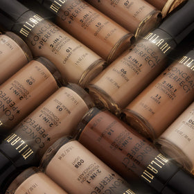 Milani bottle in lifestyle setting useful for travel and on-the-go touchups