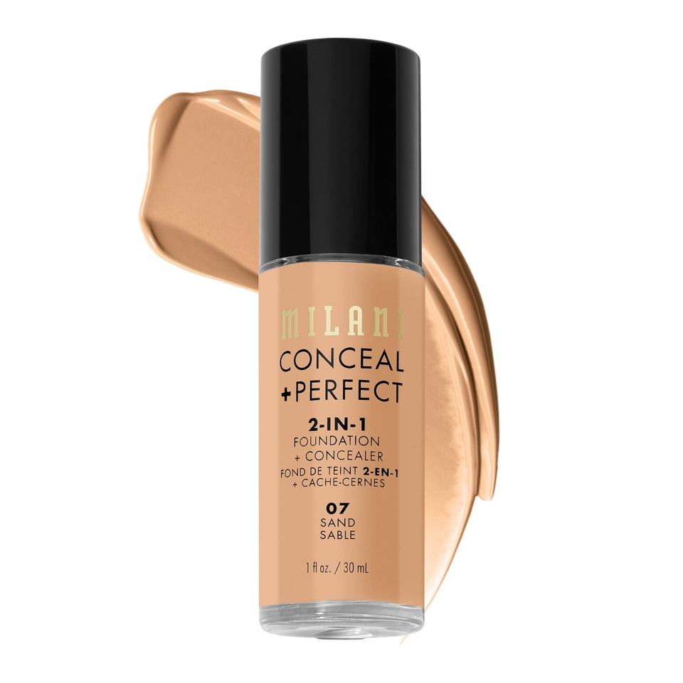 Milani bottle front packaging shows product and shade for easy identification