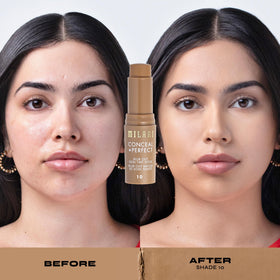Milani Conceal + Perfect shade row comparison showing inclusive shade options