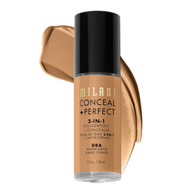 Milani Conceal + Perfect Warm Sand front bottle showing label and shade