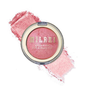 Milani Dolce Pink front compact showing product and mirror, perfect for touchups