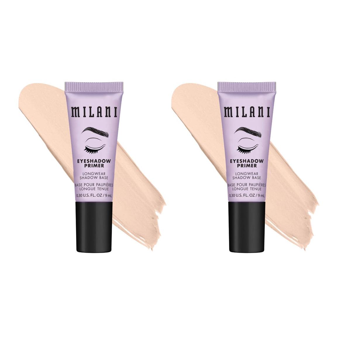 Milani primer front packaging showing clear tube and product name benefits