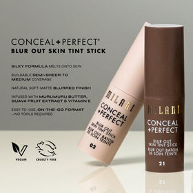 Milani finished look on model in natural light showing soft-matte complexion improvement
